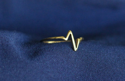 EKG Ring in Silver or Gold