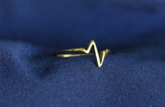 EKG Ring in Silver or Gold