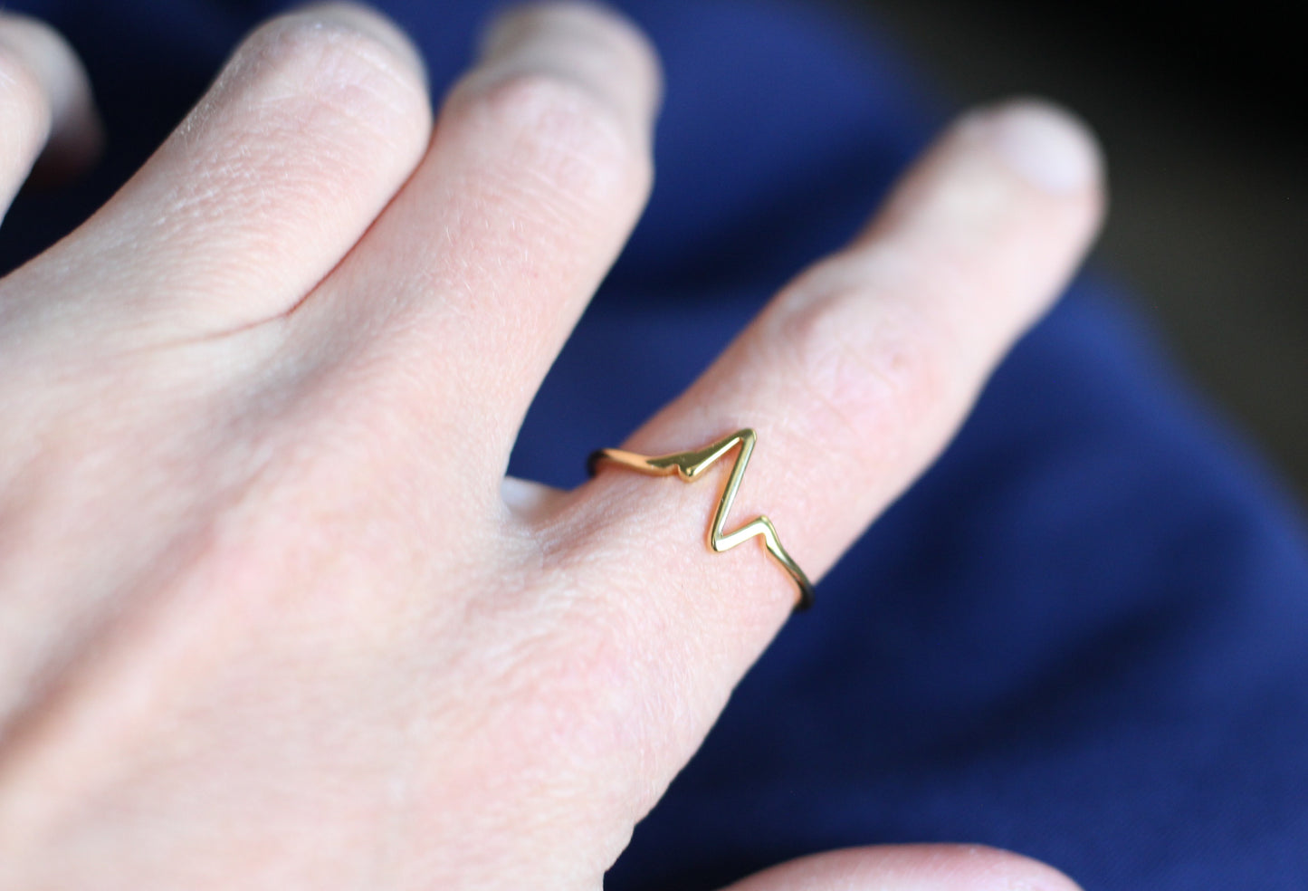 EKG Ring in Silver or Gold