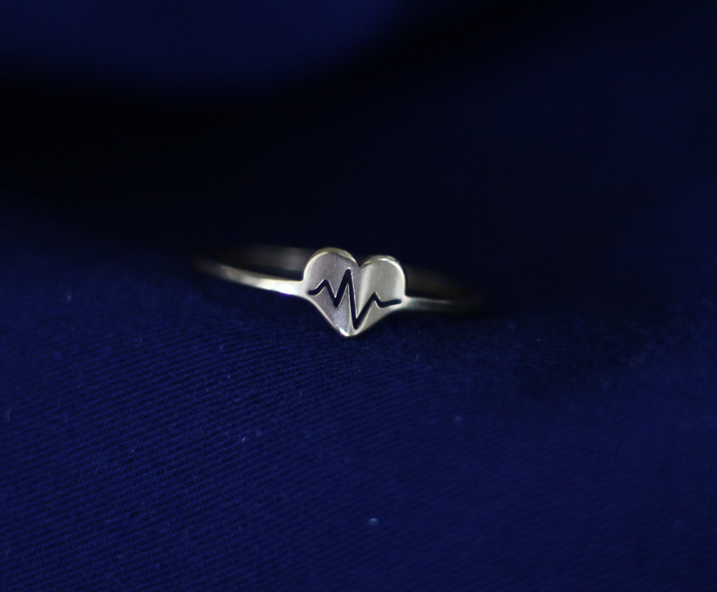 Gold or Silver Heart plus EKG Ring