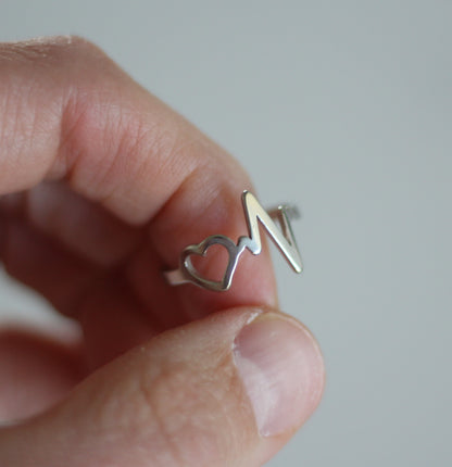 Hollow Heart plus Heartbeat Ring